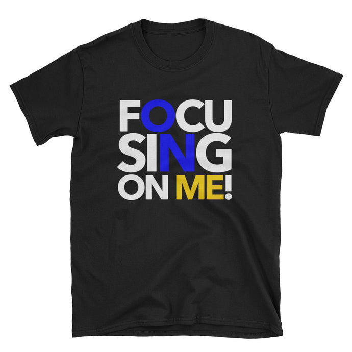 Focusing On Me Designz T-Shirt - White, Blue and Gold