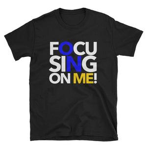 Focusing On Me Designz T-Shirt - White, Blue and Gold