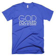 Load image into Gallery viewer, God Focused Goals &amp; Gains Tee (Colored)